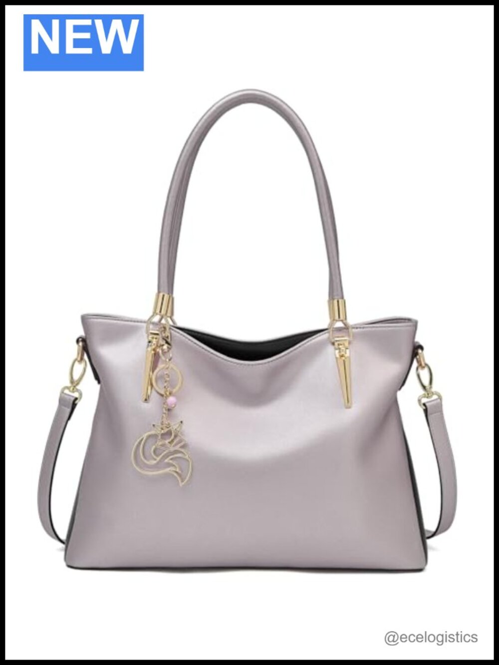 Genuine Leather Women's Tote Handbag with Matching Wallet - Picture 2 of 6